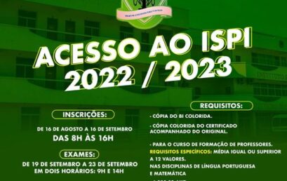 Inscrições Aberta até 16 de Setembro